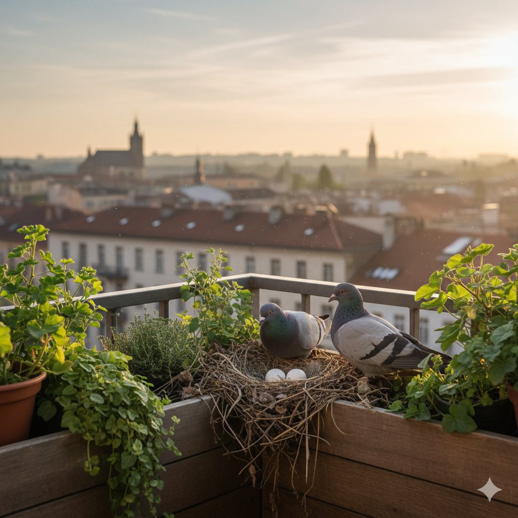 nid de pigeon sur mon balcon signification