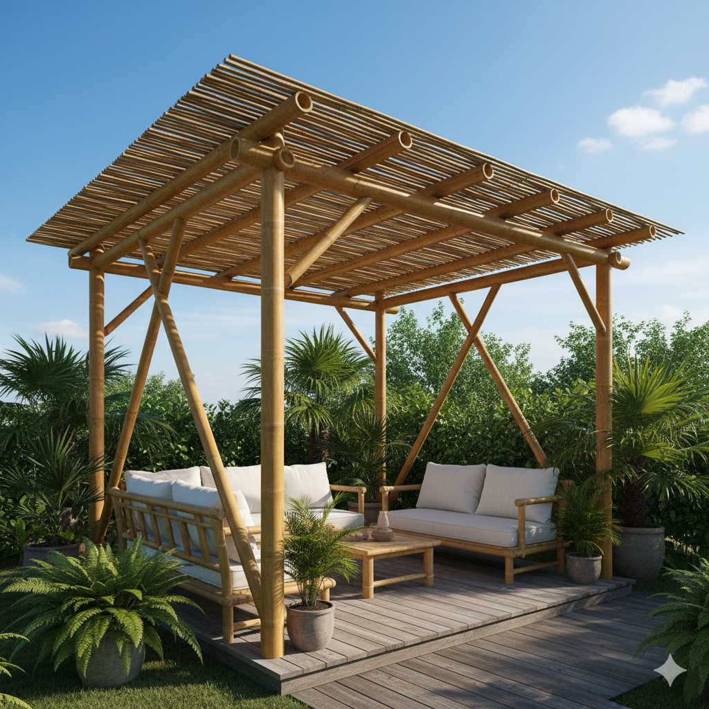 pergola en bambou